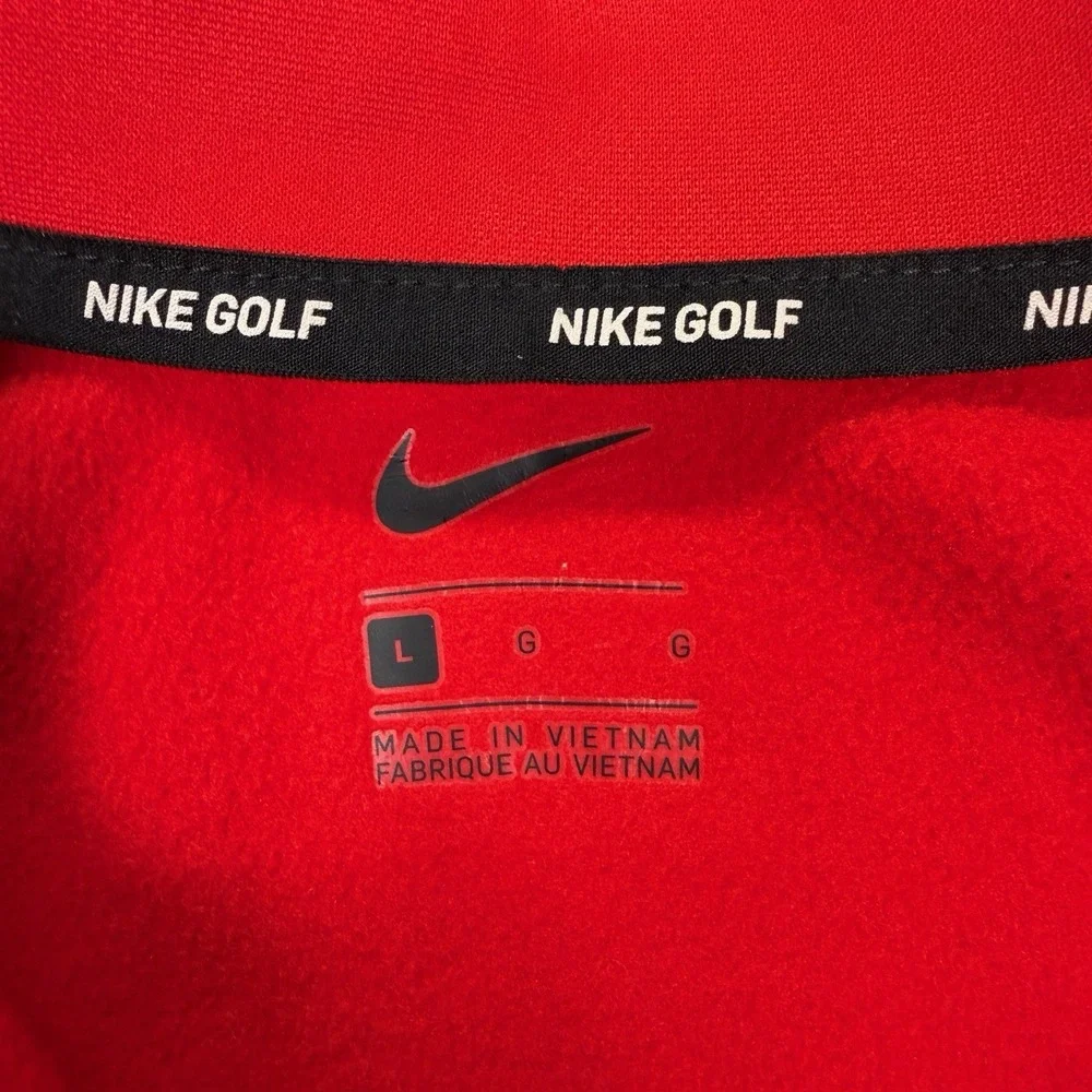 Nike Golf Men's Large Red Gray 1/4 Zip Pullover‎ Long Sleeve